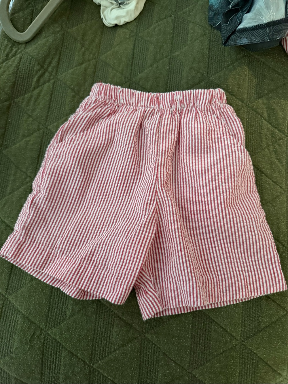 Bailey Boys Red Stripe Seersucker - Boys Elastic Waist Short
